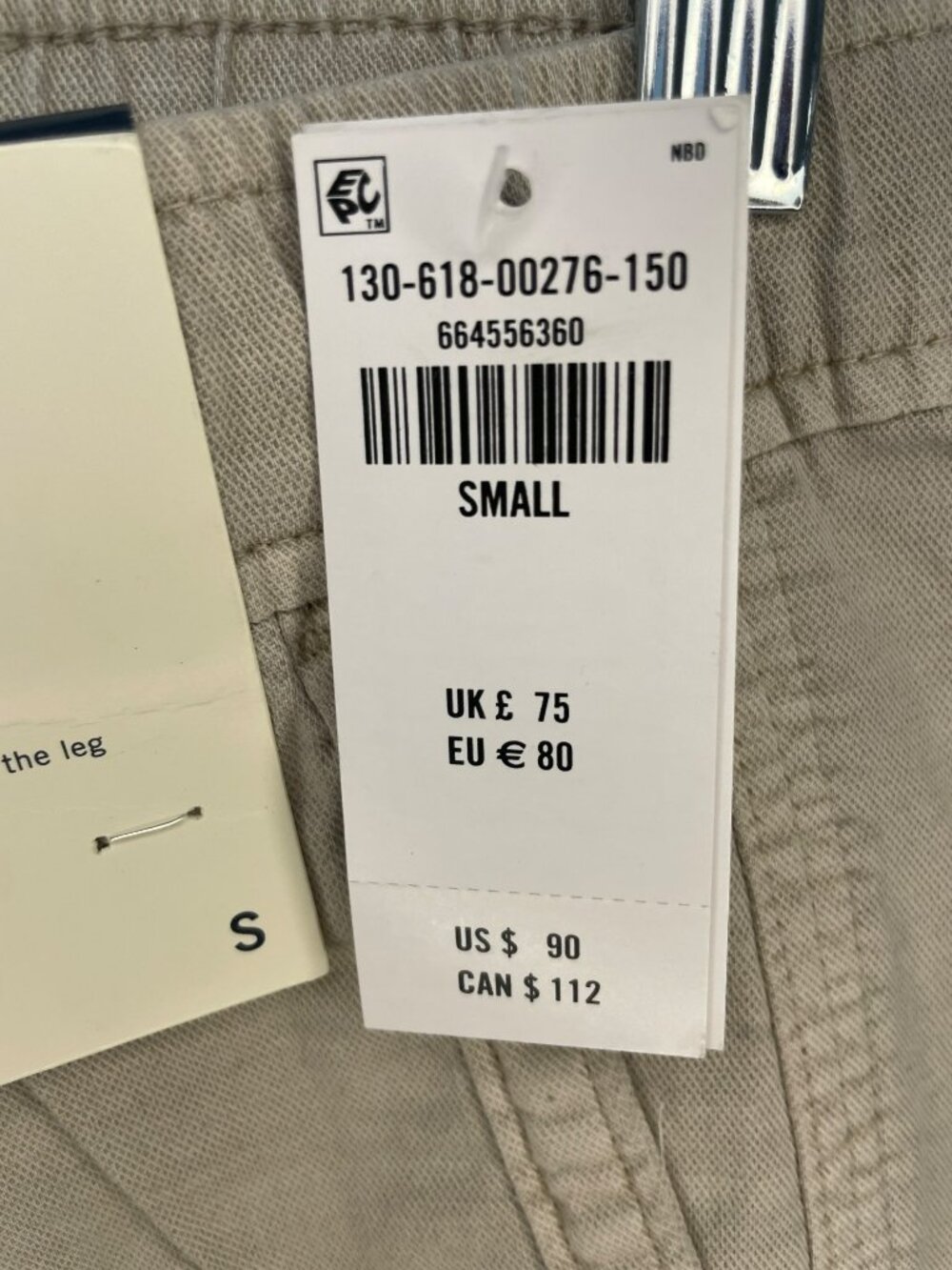 Abercrombie & Fitch Baggy Fit Beige Drawstring Pants Men's Sz S 29x29 $90 NWT - Picture 5 of 8